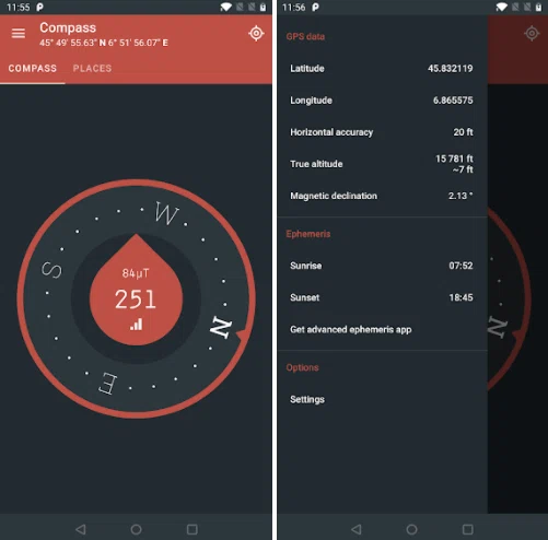 Meilleure application Compass pour Android