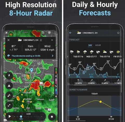 Meilleures applications météo avec widgets pour Android