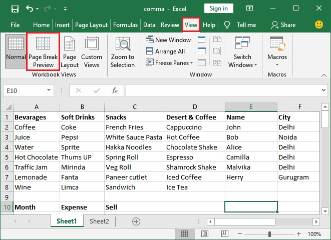 Comment ajouter un saut de page dans Excel