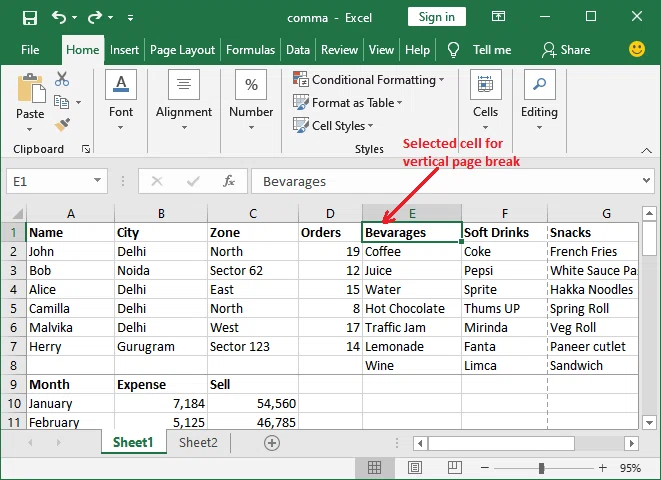 Comment ajouter un saut de page dans Excel