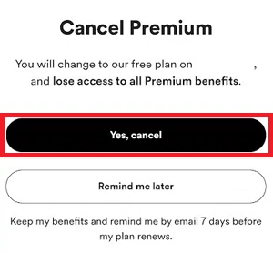 Comment annuler Spotify Premium sur Android