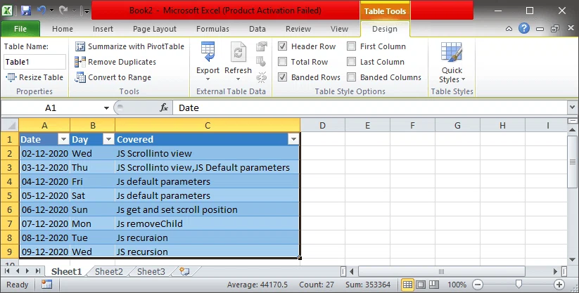 Comment créer un tableau dans Excel