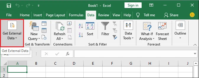 How to import the data from CSV file in Excel