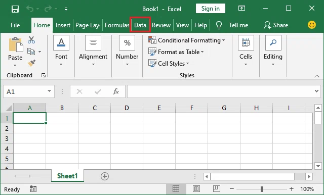 How to import the data from CSV file in Excel