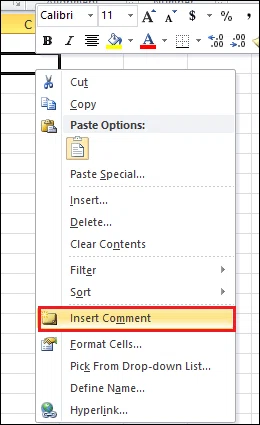 Comment insérer des commentaires dans Excel