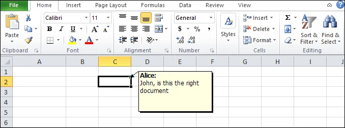 Comment insérer des commentaires dans Excel