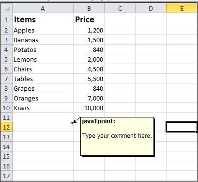 Comment insérer des commentaires dans Excel