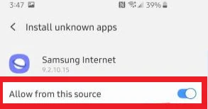 Comment installer l'APK sur Android