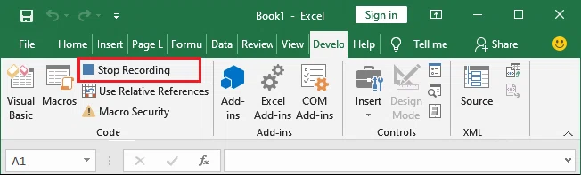 How to record a macro in Excel