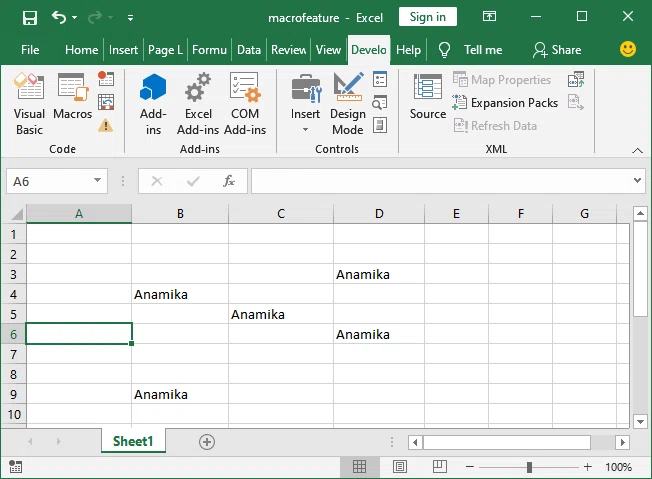 How to record a macro in Excel