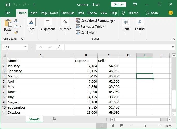 Comment supprimer une virgule dans Excel