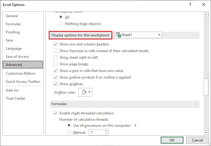 Comment supprimer le quadrillage dans Excel