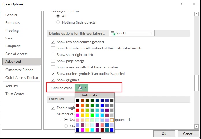 Comment supprimer le quadrillage dans Excel