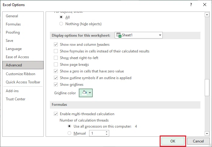 Comment supprimer le quadrillage dans Excel