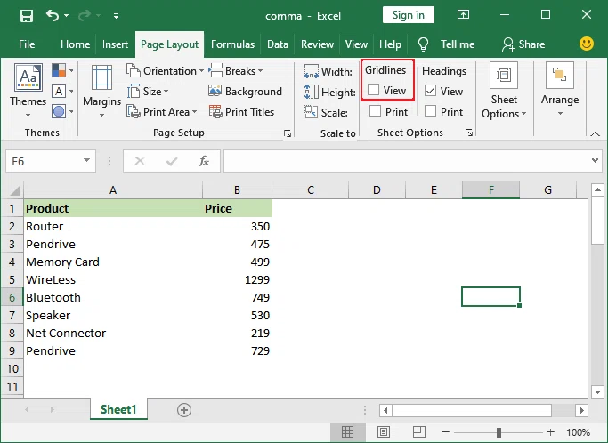 Comment supprimer le quadrillage dans Excel