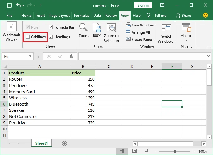 Comment supprimer le quadrillage dans Excel