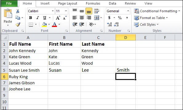 Comment séparer du texte dans Excel