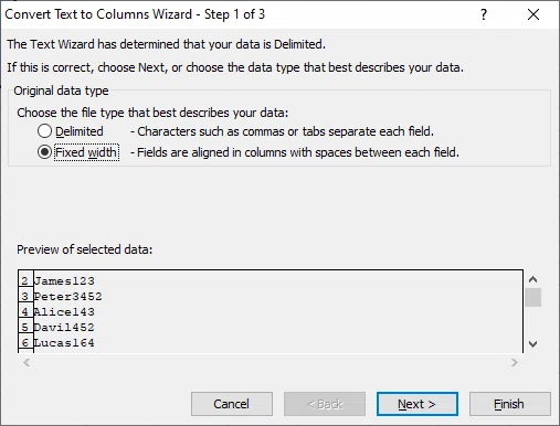 Comment séparer du texte dans Excel