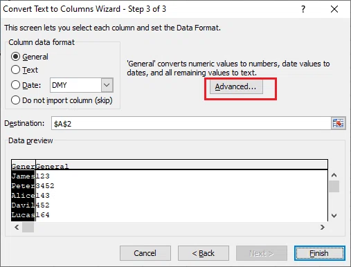 Comment séparer du texte dans Excel