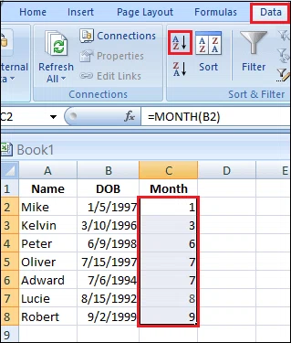 Comment trier par date dans Excel