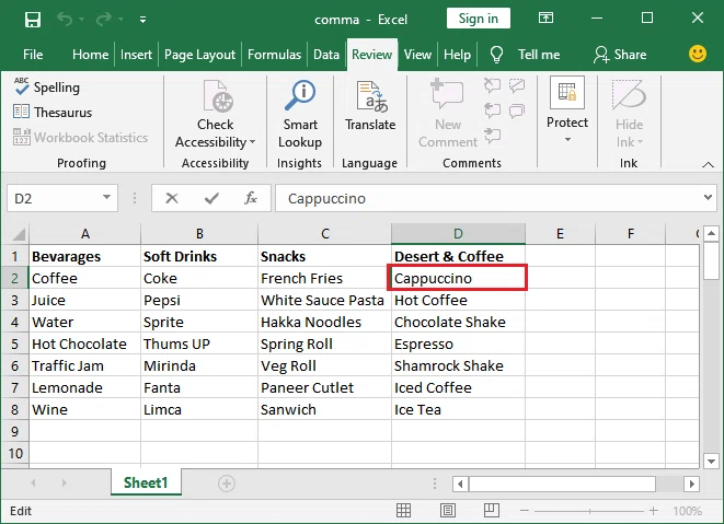 Comment vérifier l'orthographe dans Excel