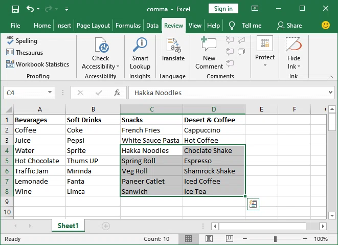 Comment vérifier l'orthographe dans Excel