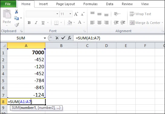 Comment soustraire dans excel