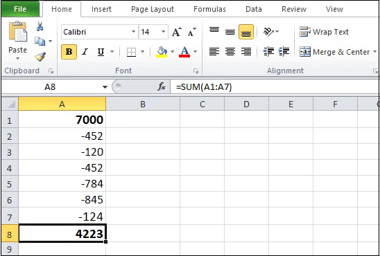 Comment soustraire dans excel