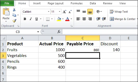 Comment soustraire dans excel