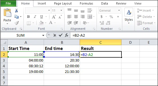 Comment soustraire dans excel