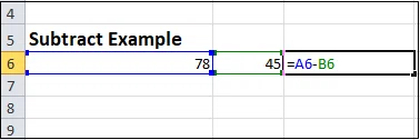 Comment soustraire dans excel