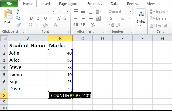 How to use COUNTIF function in Excel