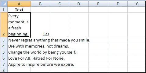 Comment envelopper du texte dans Excel