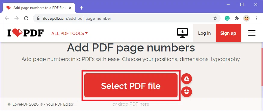 Ajouter des numéros de page sur le PDF