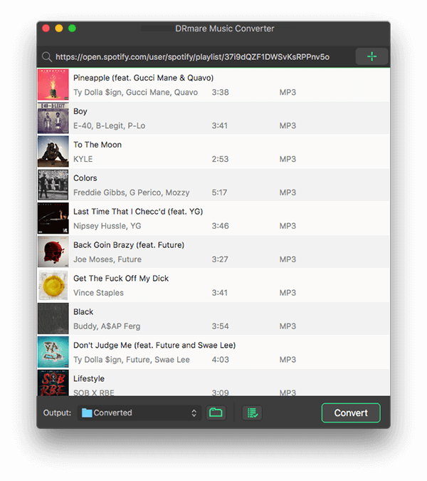 load spotify tracks onto drmare