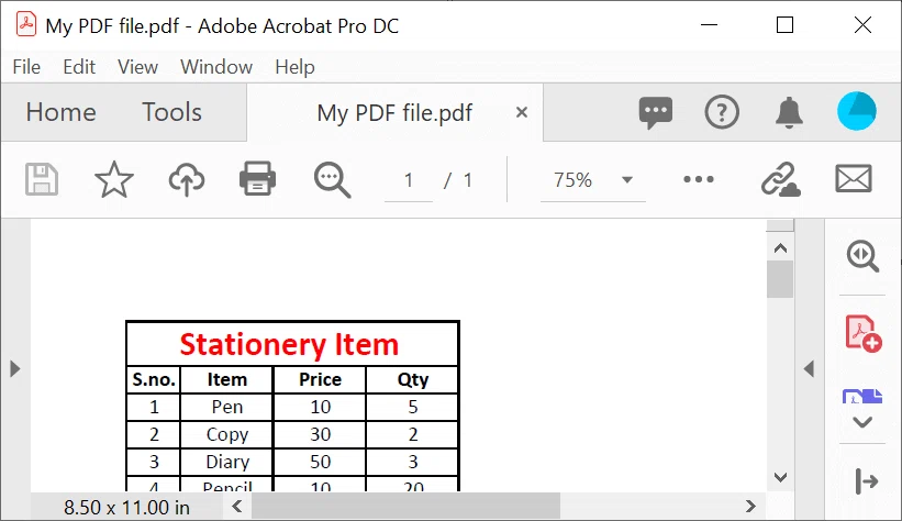 Convertir Excel en PDF