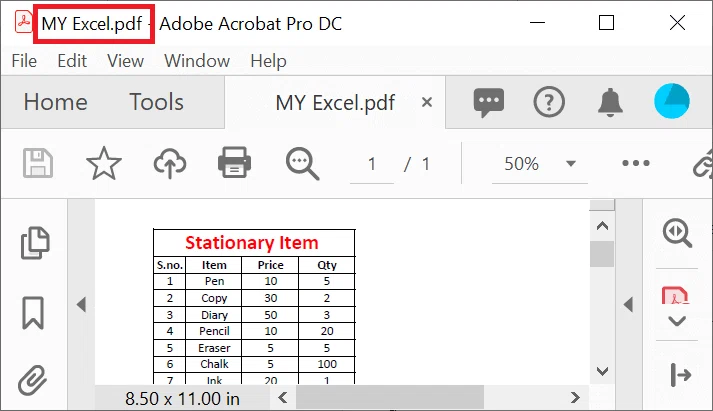 Convertir Excel en PDF