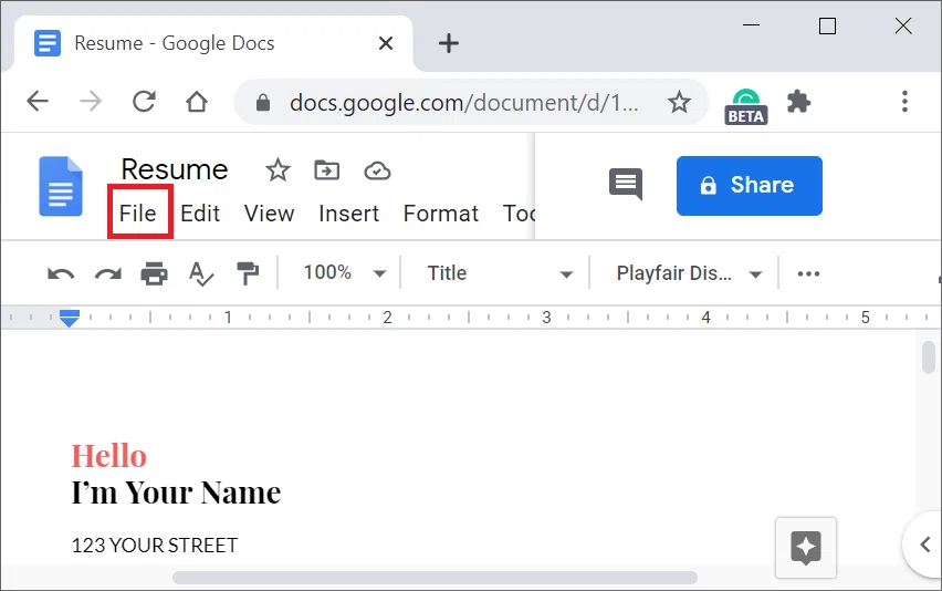 Convertir Google Doc en PDF