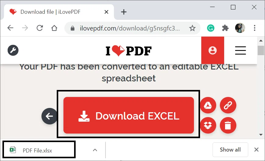 Convertir PDF en Excel