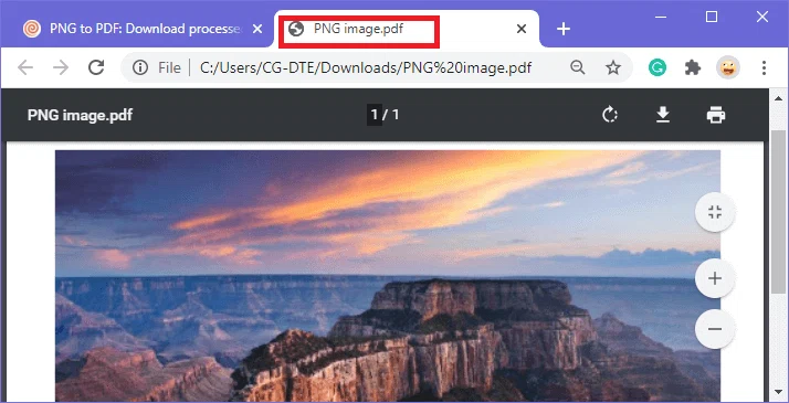 Convertir PNG en PDF