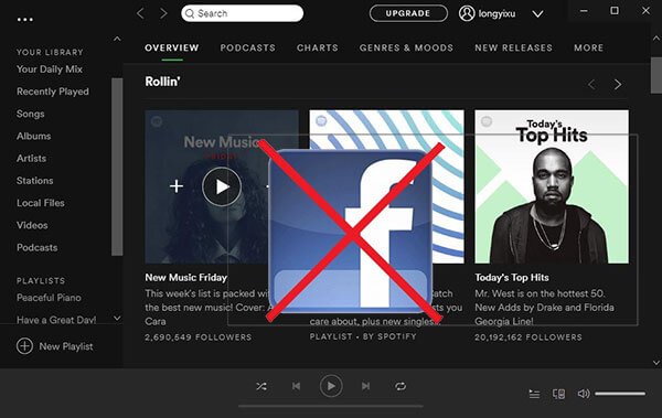 supprimer facebook de Spotify