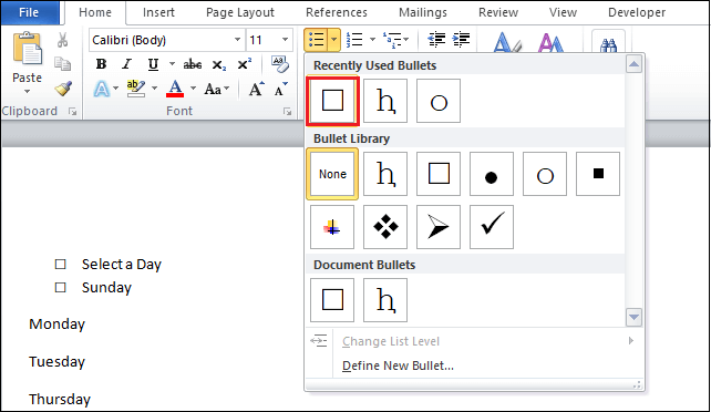 Comment insérer une case à cocher dans Word