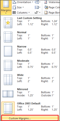 Comment changer les marges dans Word