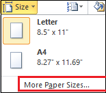 Comment changer la taille du papier dans le document Word