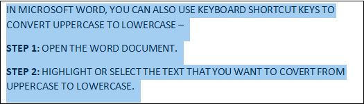 Comment convertir des majuscules en minuscules dans Word