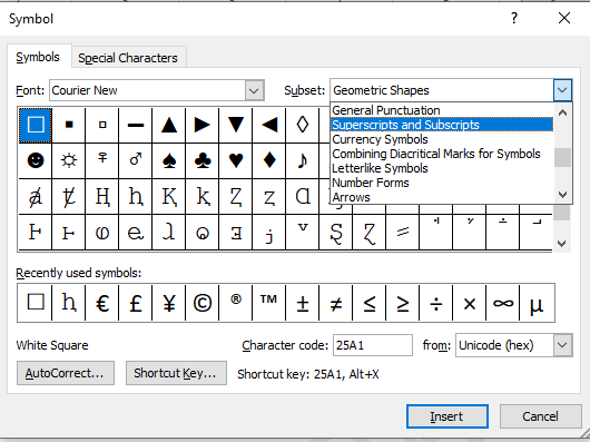 Comment insérer un indice et un exposant dans Word