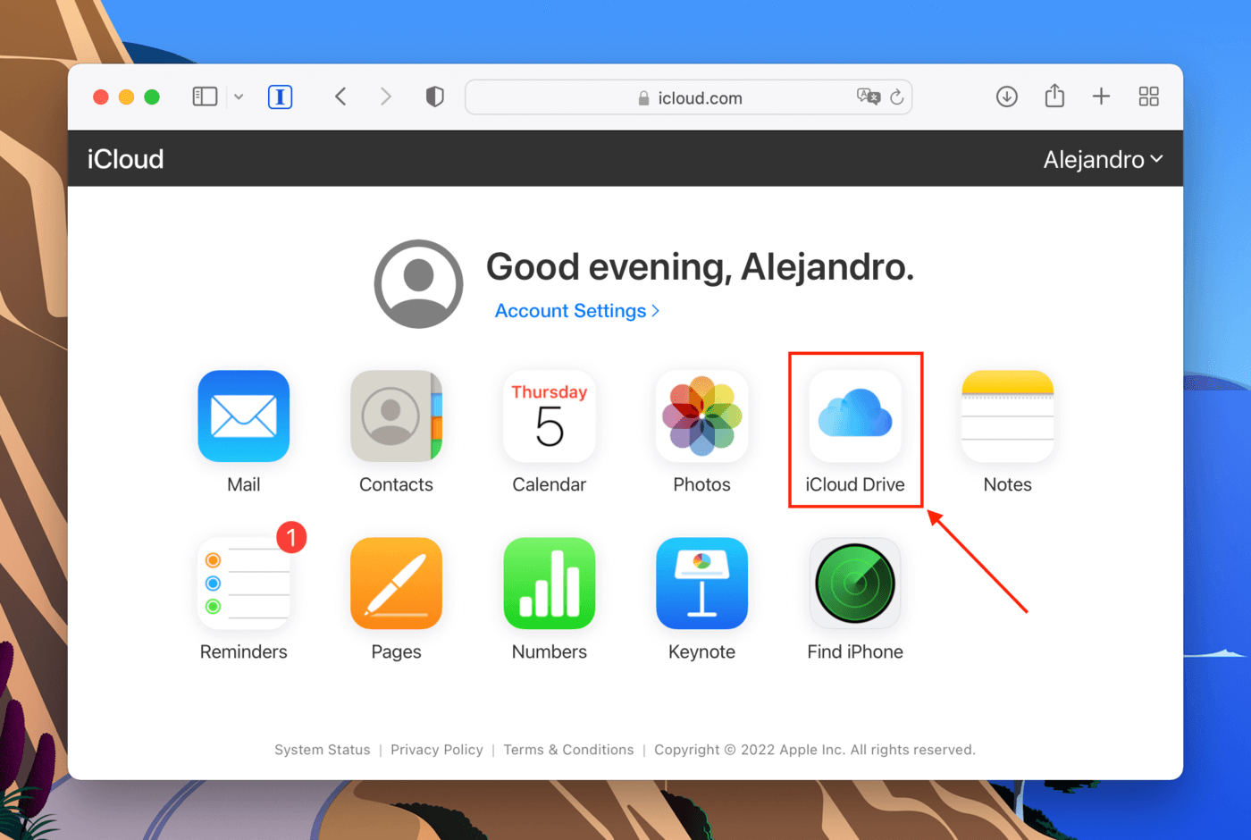 iCloud website