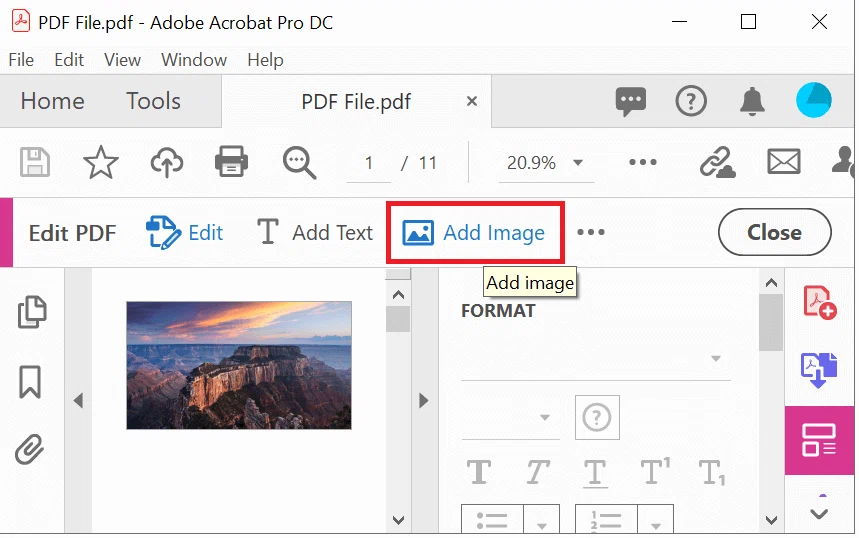 Insérer une image dans un PDF