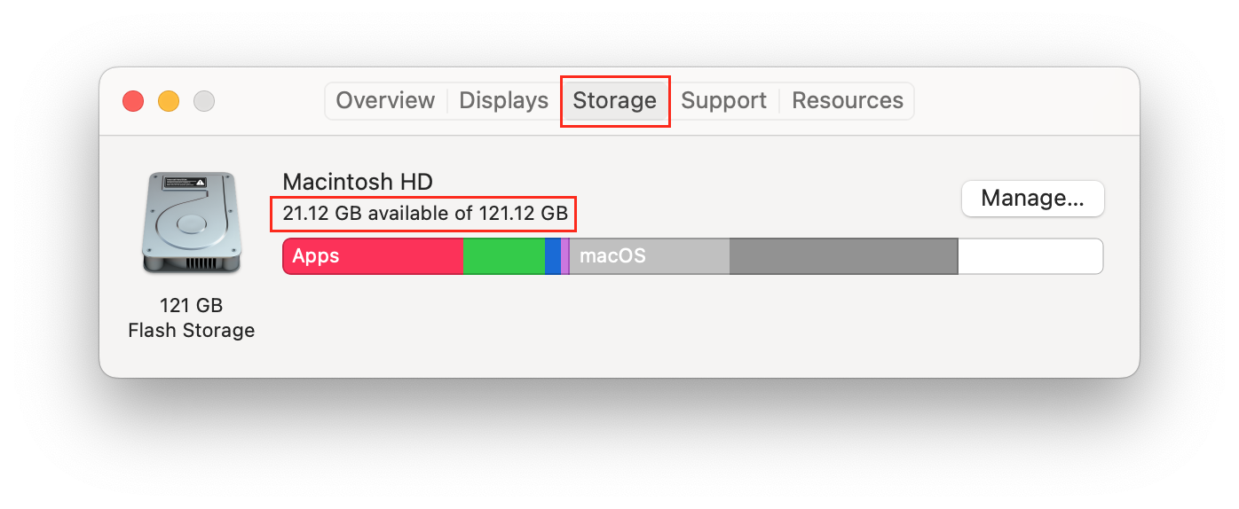 À propos de ce panneau Mac avec l'utilisation du disque en surbrillance