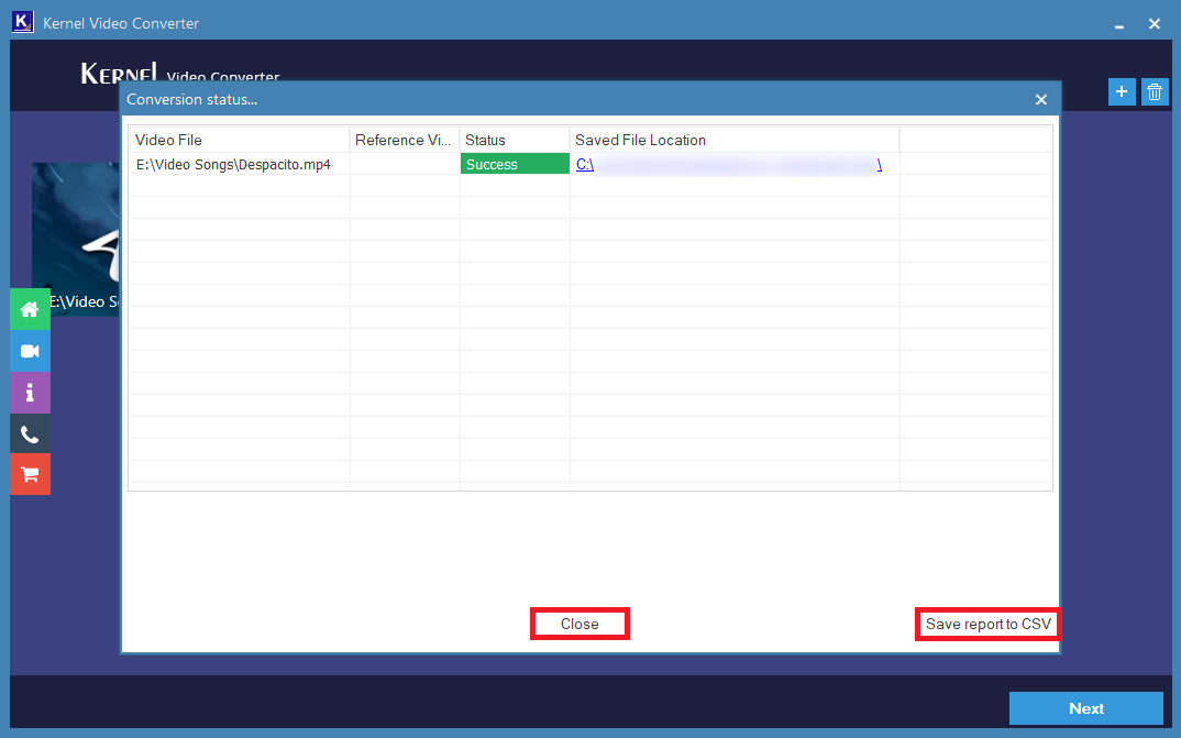 enregistrer le rapport de conversion dans le CSV